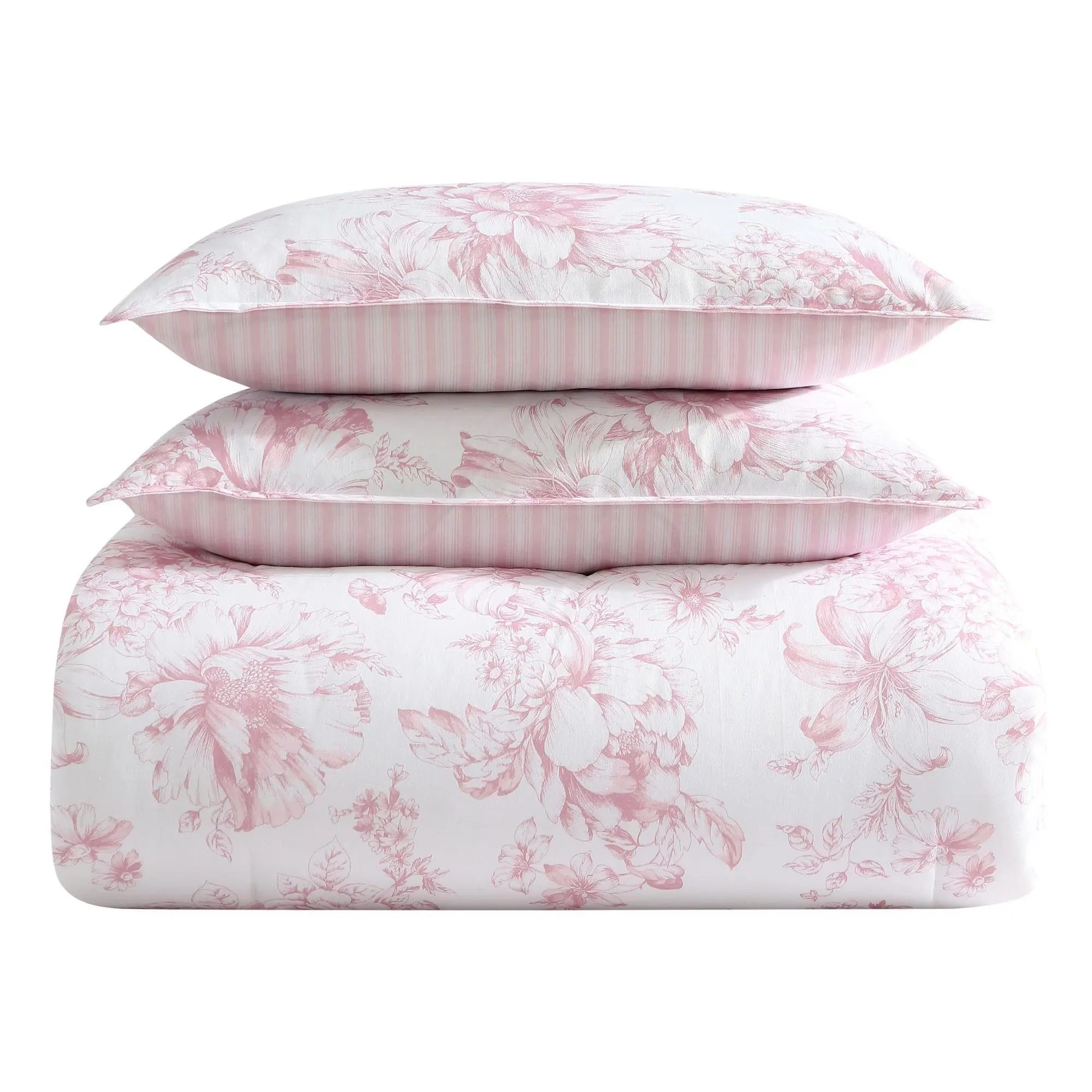 Laura Ashley Delphine Pink Twin Comforter Sham Set Laura Ashley Delphine Pink Twin Comforter Sham Set