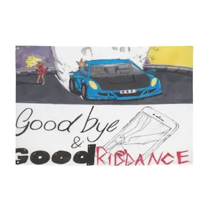 Goodbye & Good Riddance Tapestry Funny Poster Durable Man Cave Wall Flag 3x5 Feet Banner with 4 Brass