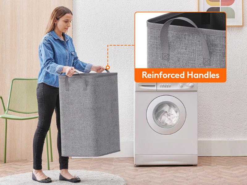 Lifewit 80/100L Large Laundry Hamper, Collapsible Basket with Handles, Foldable and Portable for Dorm, College, Bedroom, or Bathroom