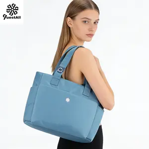 questAll Waterproof Canvas Laptop Bag Lightweight Large-Capacity Fashion Shoulder Bag Simply Travel Bag 9006