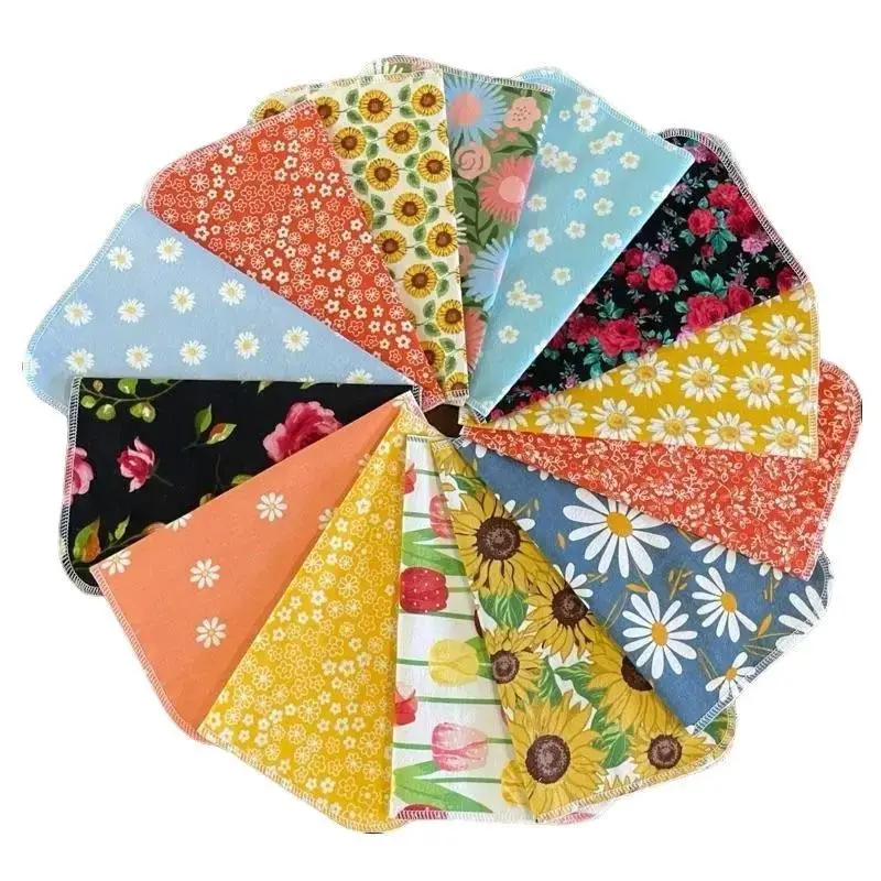 Flowers 6 Pack - Eco-Friendly Kitchen Paper Towel Replacement Cotton Flannel