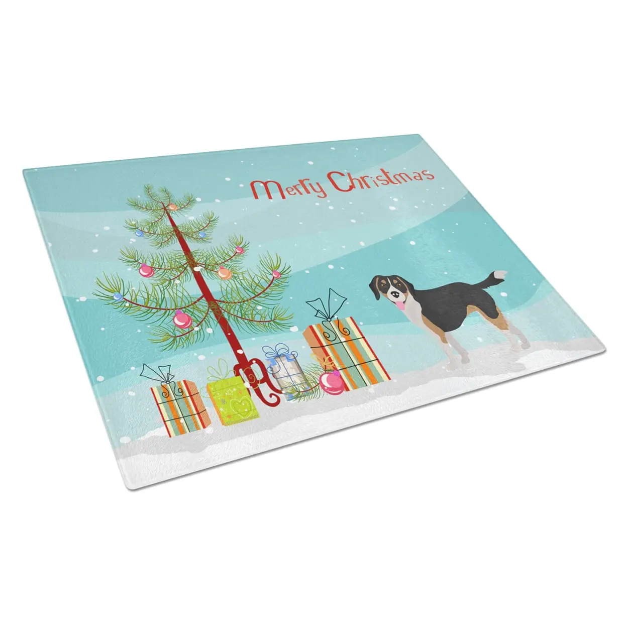 Carolines Treasures CK3803LCB Beaglier No.2 Christmas Tree Glass Chopping Board - Large, Kitchen Household Products