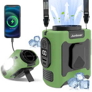 2026 Upgrade 10000mAh Portable Waist Fan Clip on Wearable Belt Personal Fan Rechargeable Battery Operated with 5 Speeds & Flashlight Neck Hands-Free 40H Cooling for Hiking, Camping & Summer Adventures, Outdoor Camping Accessories Power Bank