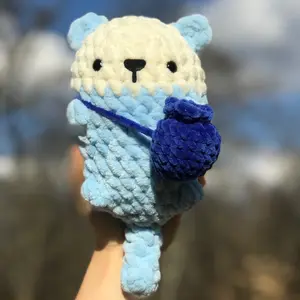 Crochet Blueberry Otter, Blue Otter Plushie, Chubby Otter Stuffed Animal