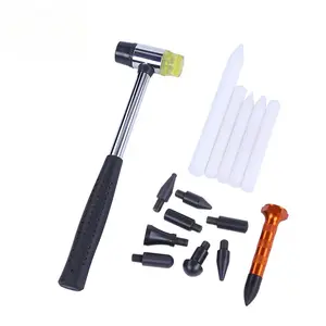 Car Dent Repair & Sheet Metal Tool Set with Nylon Pen, Leveling Rubber Hammer & Complete Auto Repair Combination