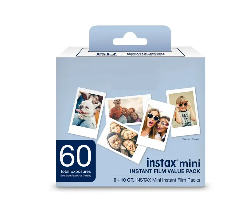 Instax Mini Instant Film Bulk Pack (60 Exposures) - High Quality Photo Paper