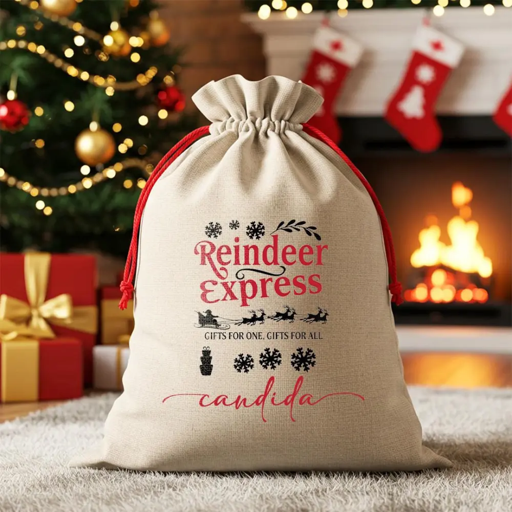 Personalized Christmas Sack: Reindeer Express Santa Bag