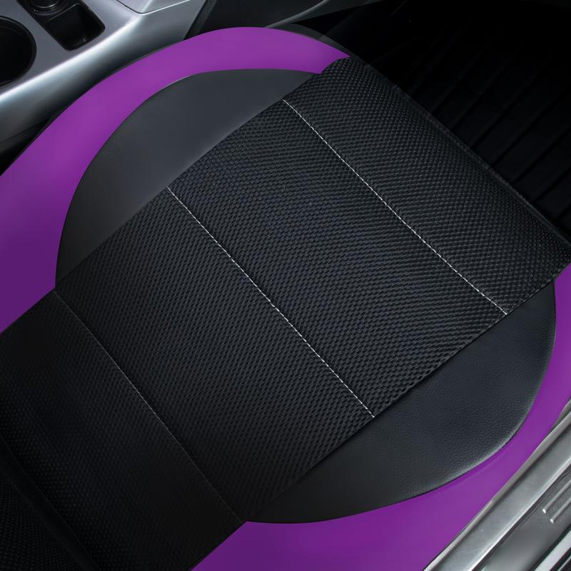 CAR PASS 5 seats NEW Leather and 3D Air Mesh Universal Fit Car Seat Covers, for Sedans,Trucks,Suvs,Airbag Compatible,Zipper Design