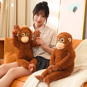 23in Cute Cartoon Gorilla Plush Doll Soft Chimpanzee Stuffed Toy Backpack Ornament Home Room Decor Kids Gift
