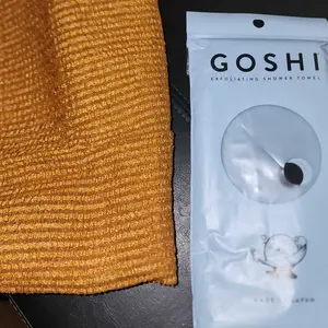 GOSHI Exfoliating Shower Bath Towel - Rip-Resistant Personal Exfoliating Washcloth, Cleaning, Scrubber for All Skin Types - Made in Japan