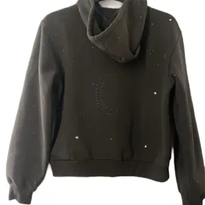 Crescent Moon Rhinestone Crop Top Hoodie