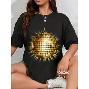 100% Cotton Gold Mirror Ball Cool T Shirt Funny Disco Shirt T-Shirt