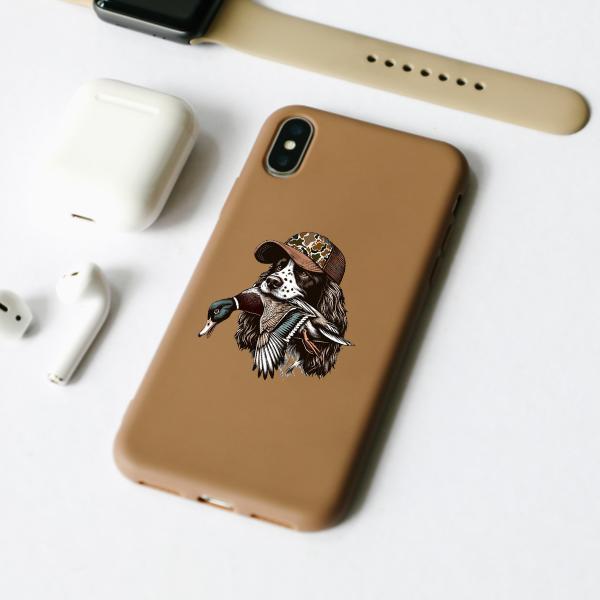 Springer Spaniel Hunting Dog Sticker With Duck And Camo Hat, Waterproof Hunting Decal For Trucks, Cool Outdoor Hunting Gifts For Men, Hunters, Fishermen, Hunting Dog Car Accessories