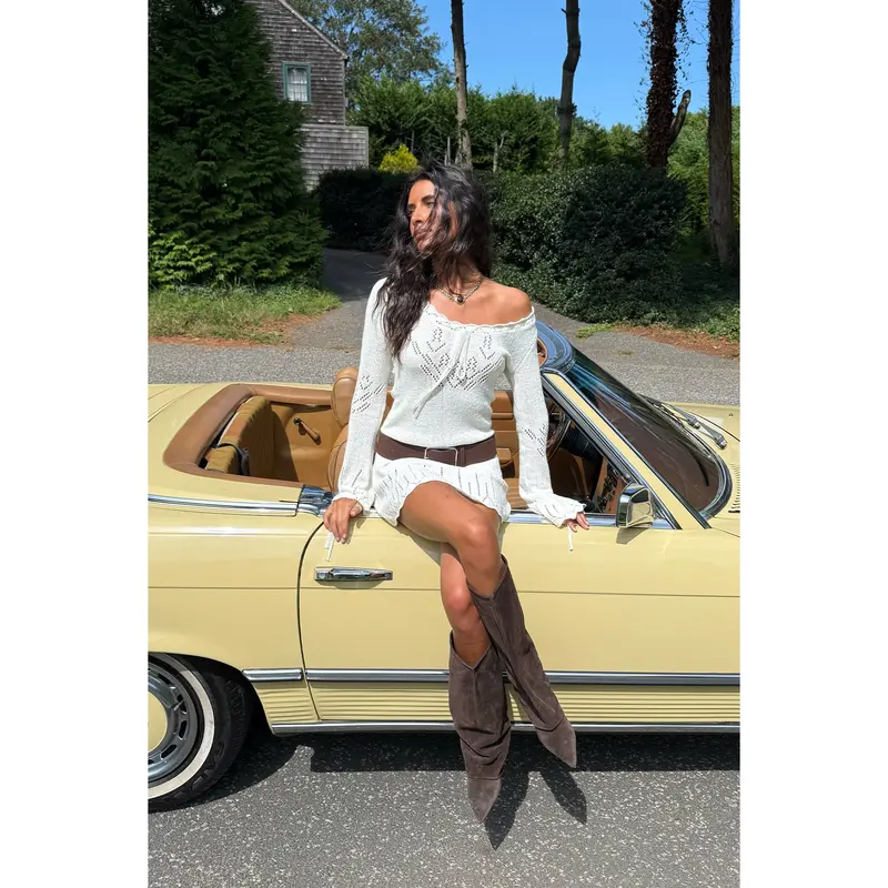 Shaia Pointelle Knit Mini Dress - TikTok Shop Shaia Pointelle Knit Mini Dress - TikTok Shop