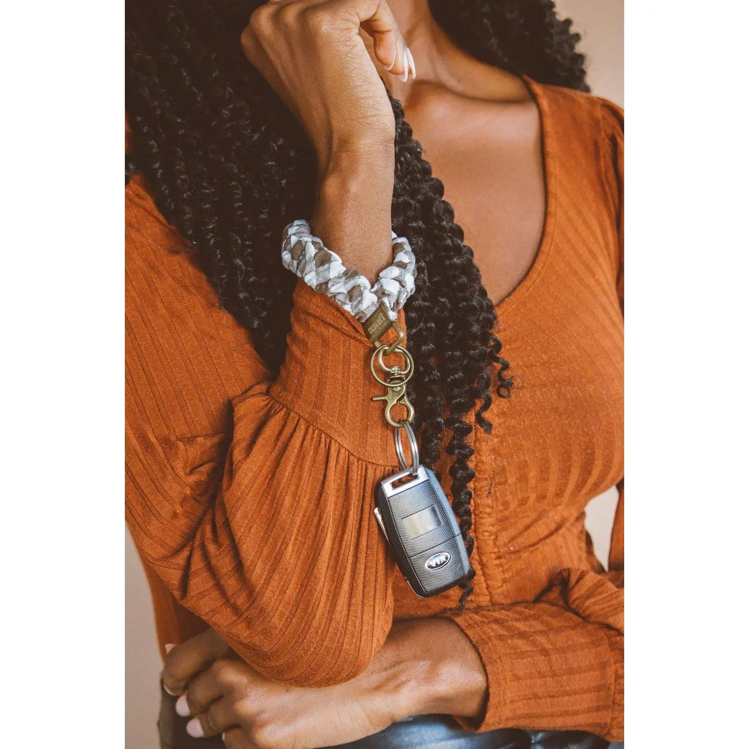 Brown Checkered Keychain Brown Checkered Keychain