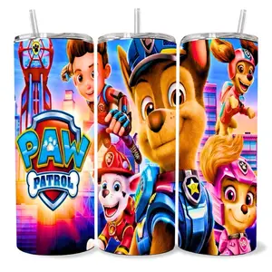 Patrol 20  oz Tumbler - BPA Free, Stainless Steel, Leak Proof, Clear Lid, Includes Straw