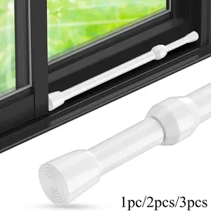 Adjustable Sliding Door Safety Rod, Metal Adjustable Window and Glass Door Security Bar, Durable Metal Structure, Rubber Tip, Home Locks