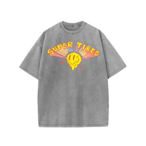 Women’s Washed Graphic Shirt with Drop Shoulder Fit, Vintage Casual Streetwear for Unisex Wear, Summer Style, Emotional Vibes and Gift Idea