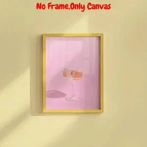 Champagne Wall Art, Vintage Cocktail Print, Unframed Art Print, Wall Decor for Home Living Room Bedroom, Home Decor, Room Decor, Bedroom Accessories, Poster