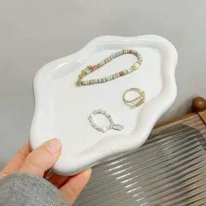 1 Large Jewelry Tray - Elegant Cloud Hexagonal Design, Spacious Storage for Necklaces, Earrings, Watches - Durable Plastic Jewelry Box - Suitable for Dressers, Bathrooms, Bedrooms - Unisex