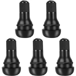 5pcs TR412 Tire Valve Stem - Rubber Snap-in Valves, Tubeless Valve Stems Suit for 0.453 inch Rim Holes on Standard Vehicle Tires
