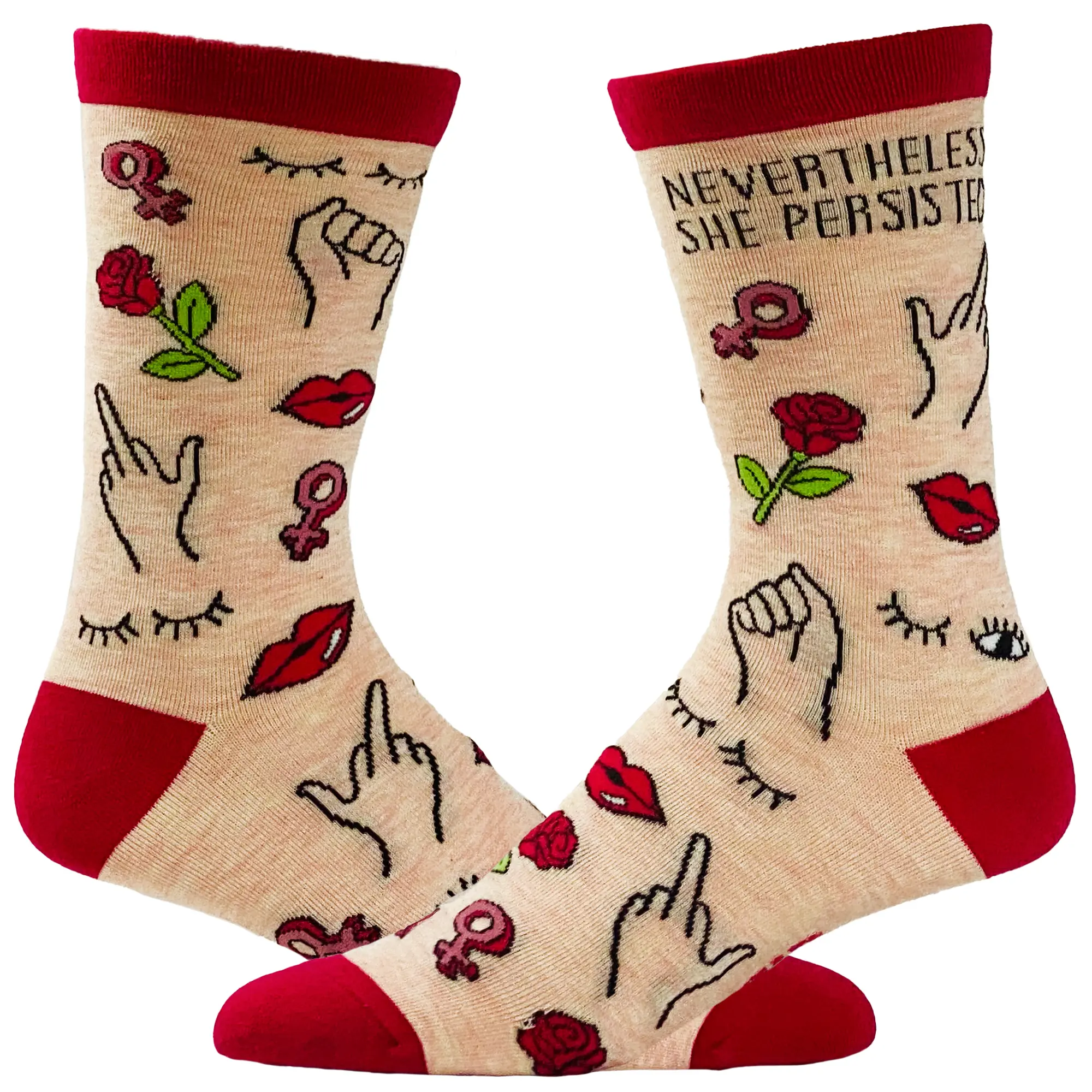 Youth Nevertheless She Persisted Socks Cool Girl Power Fun Colorful Novelty Funky Funny Graphic Socks Comfortable Fitted Spandex Cotton