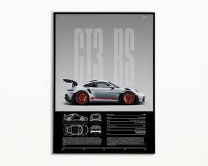 Porsche 911 GT3 RS Poster | 992 | Physical Print, Product without frame Decor Gift