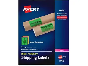Avery High-Visibility Neon Shipping Labels
