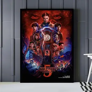 Stranger Season 5 Final Season Poster, All Characters Movie 2025 Will Byers Steve Harrington Eleven Home Decor W60