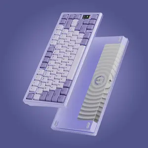 CHILKEY F75 LP Wireless Effortless Typing Keyboard, Full Aluminum Case 2.4G USB-C Hot Swappable PC Office Keyboard with 1.2 Inch HD OLED Display, Rechargeable Ergonomic Keyboards with Custom Linear Switches for Office & Gaming, Wireless Keyboard