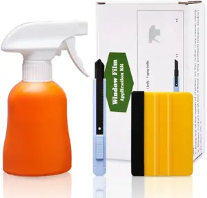 Window Tint Kit, Window Privacy Film Application Tools Kit, 3 Pcs Easy to Apply Window Film & Car Glass Window Tinting Tool, Vinyl Wrap Set Includes Squeegee, Utility Knife, Spray Bottle