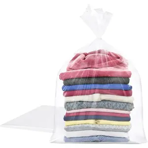 20x26 Inches Clear Plastic Bags for Packaging, 10 Pieces Flat Open Clear Poly Bags for Proofing Bread, Dough and Storage (Ribbon NOT Included)