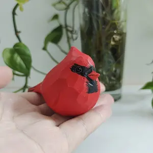Handcrafted Wooden Cardinal Bird Figurine - Exquisite Painted Artwork, Perfect for Home Decor & Holiday Gifts, Ideal for Bird Enthusiasts