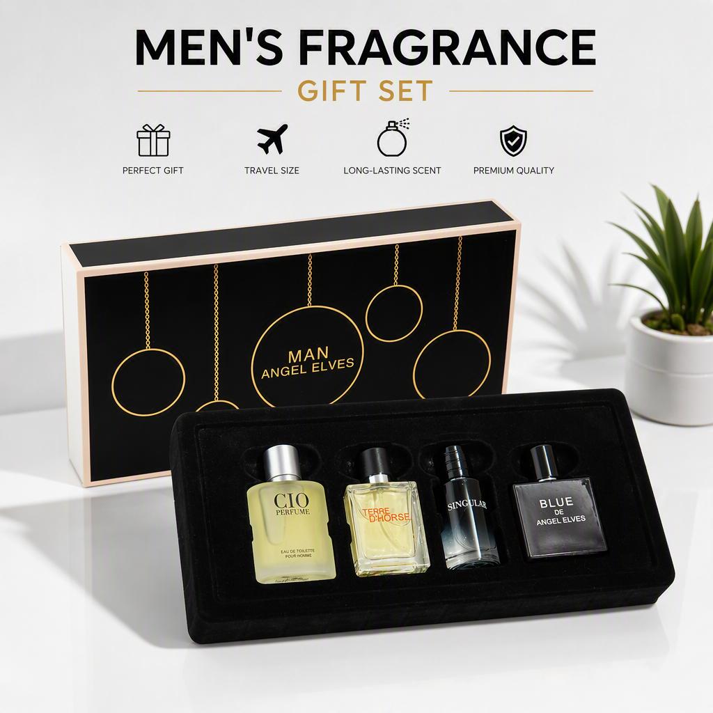Men's Perfume Gift Set 4x30ml(1.0fl.oz), perfume para hombres, Long Lasting Eau de Toilette, Vanilla Perfumes, Citrus Woody & Ocean Notes, Pheromone Mini Cologne, Lightweight Night Scent for Date, Holiday Gift for Him, Fresh Elegant Fragrance Variety Pack