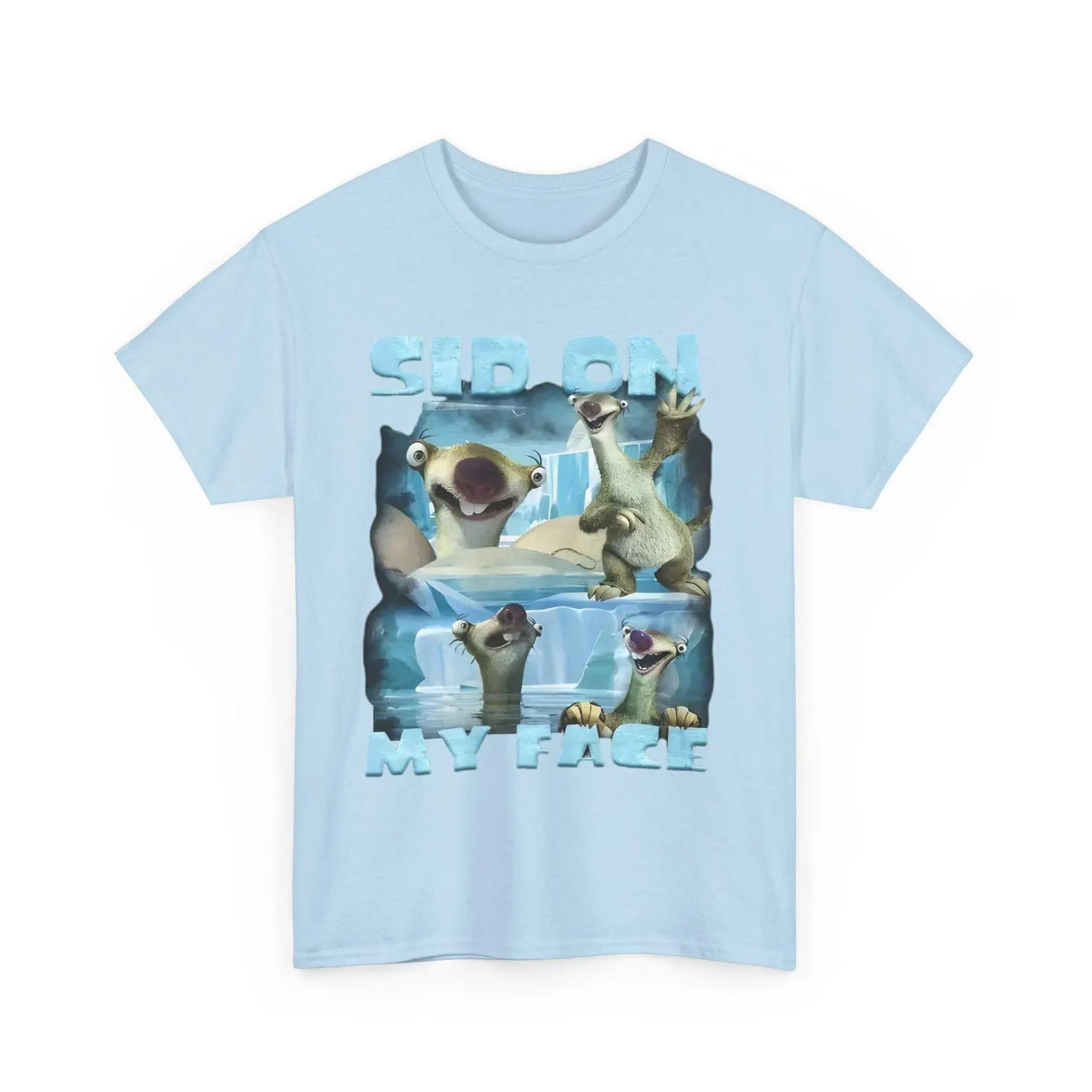 Sid On My Face Meme T-Shirt,Funny Ice Age Shirt,Edgy Meme Graphic Tee,Cursed Meme Shirt,Sarcastic Offensive Humor Shirt,Gen Z Gag Gift