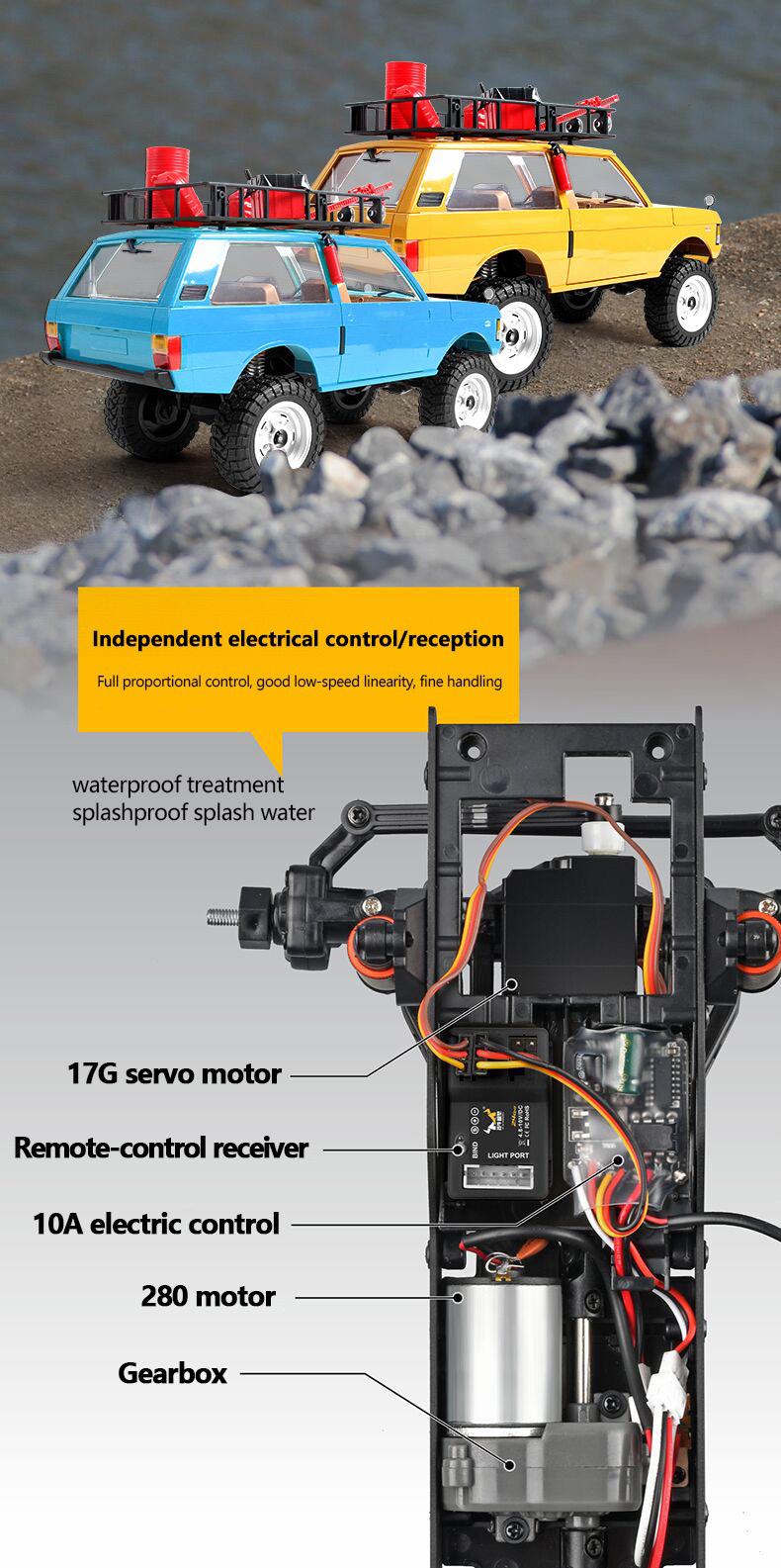 1/12 4WD Off-Road RC Crawler, MN-168 2.4GHz Remote Control Rock Crawler, Ready to Run RC Vehicle Toy for Kids