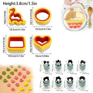 12PCS Sandwich Cutter and Sealer Set, Stainless Steel Uncrustable Sandwich Maker with Fruit & Vegetable Cutter Stamps, Crustless Bread Cookie Cutters for Kids Lunchbox & Bento Box, Easy-to-Use Kitchen Utensils, Gadgets & Accessories