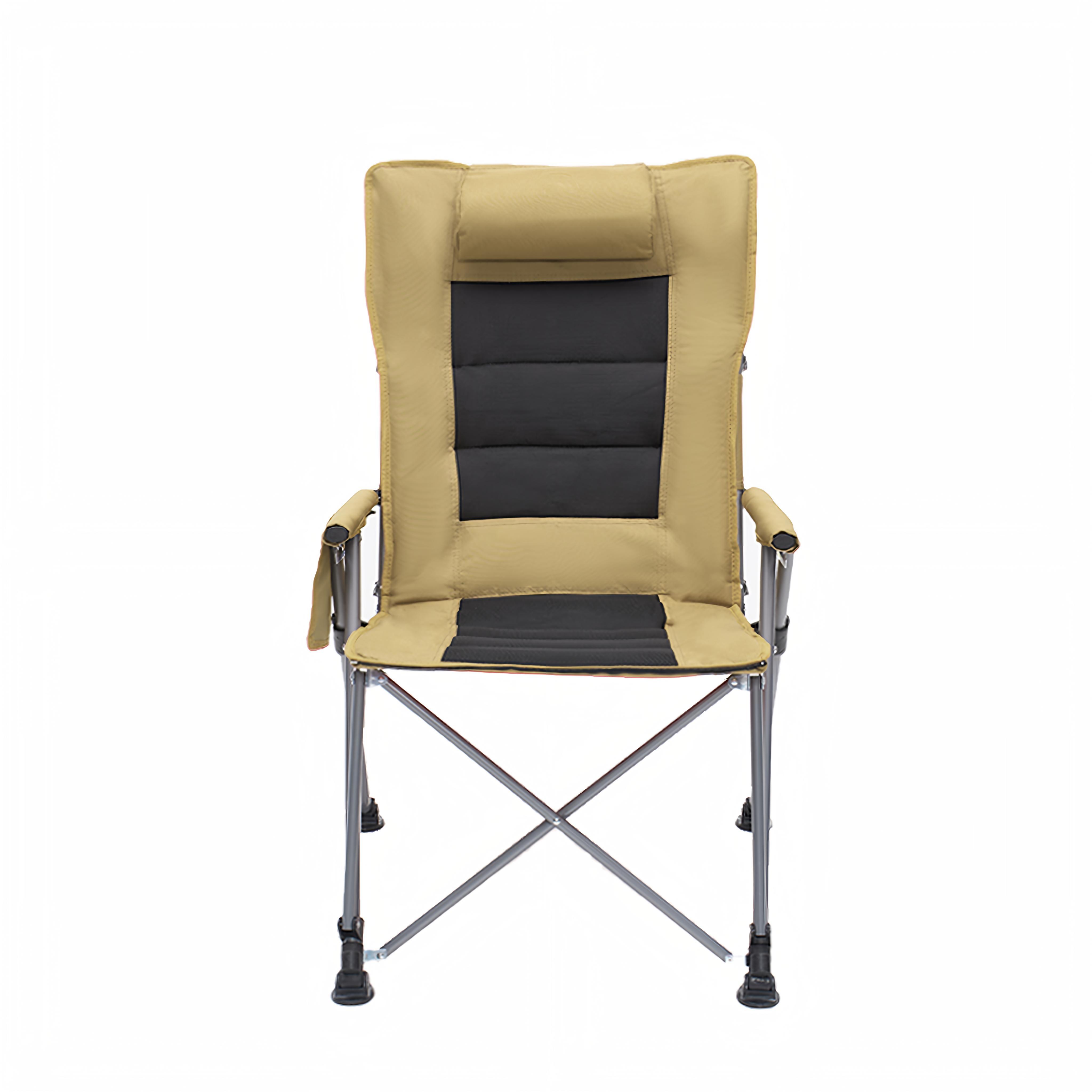 5-Position Adjustable Reclining Camping Chair, Side Pocket & Carry Bag, Heavy Duty , Portable Outdoor Chair for Beach, Camping, Patio, pillow
