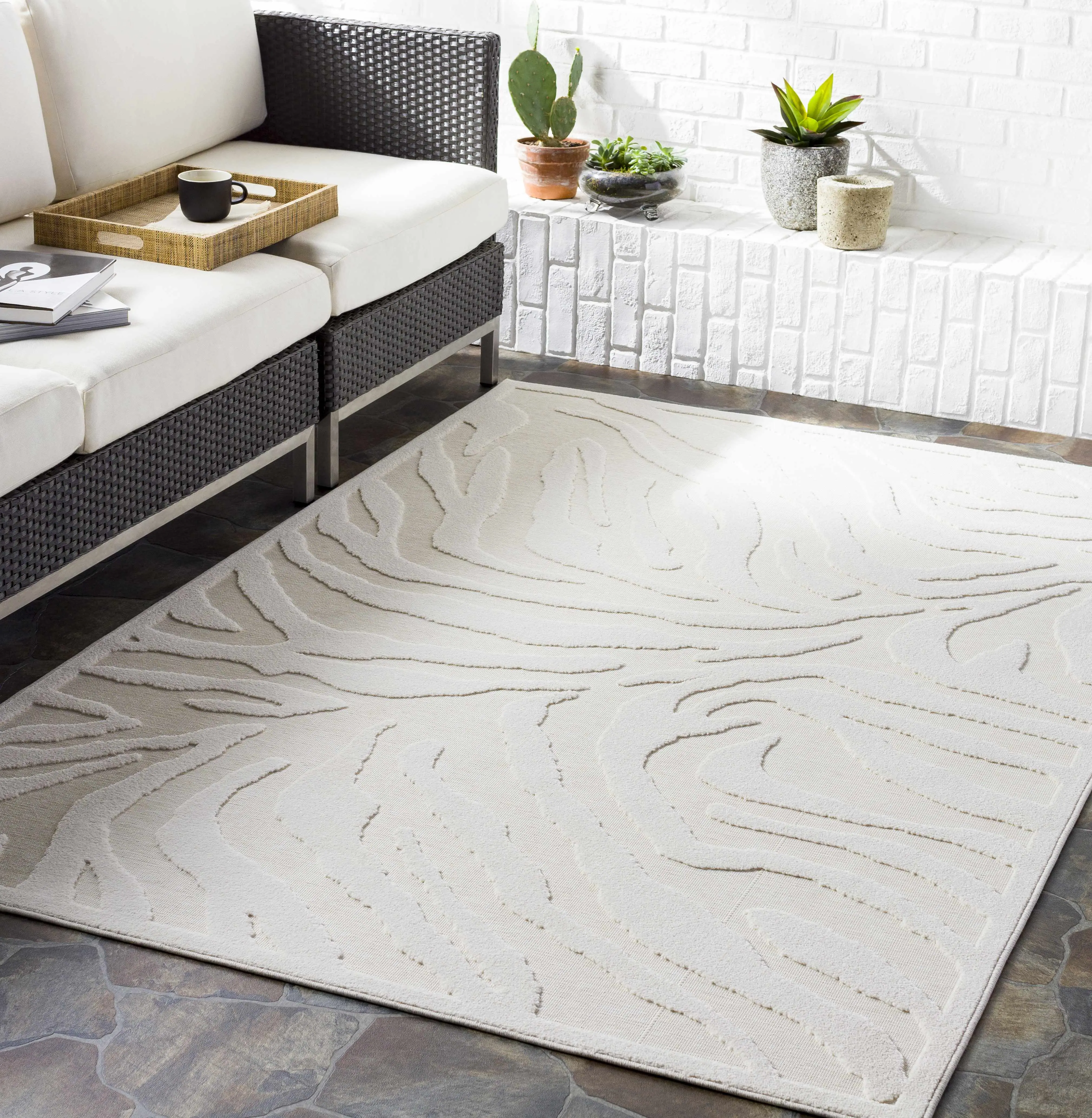 Benzonia 3D White Zebra Pattern Rectangle Indoor Contemporary Decorative Rug, Home Decor Rug for Living Spaces, Home Decor Rugs