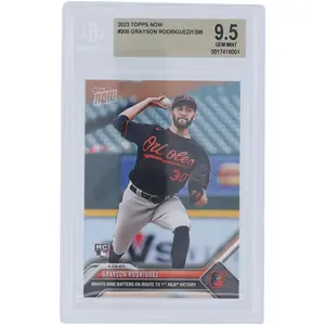 Grayson Rodriguez Baltimore Orioles 2023 Topps Now 1st MLB Victory #200 BGS Authenticated 9.5 Rookie Card