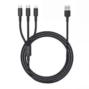 Charge Multifunctional 3-in-1 Universal Cable USB Design Safe & Quick Charge for Multiple Devices