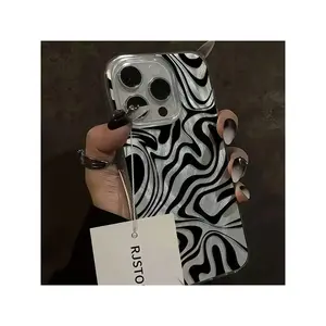 Ink Water Ripple Feather Screen Phone Case for iPhone 16promax/16plus/16/16pro/15promax/15pro/15plus/15/14/14Plus/14Pro/14ProMax/13/13Pro/13ProMax/12/12Pro/12ProMax/11/11 Pro/11 Pro DKYS04