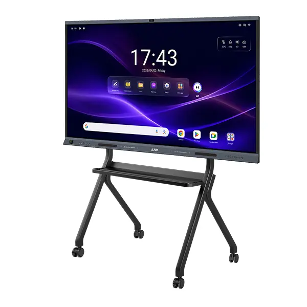 JAV Board 19 AI Interactive Flat Panel Display - 65/75/86/98in 4K Touchscreen Whiteboard, Google EDLA Android 16 All-in-1 Office Conference Display with Dual 48MP Camera & AI Voice Tracking for meeting rooms, classrooms