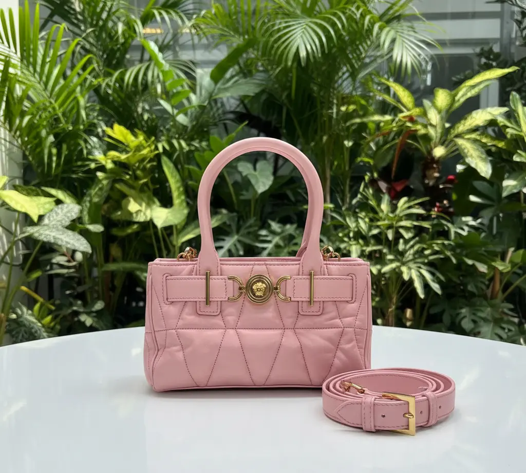 Pre-owned VERSACE Leather Crossbody Bags Quilted Medusa Tote