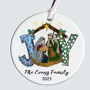 Nativity Christmas Ornament, Personalized Ornament, Custom Ornament, Gift Idea, Name and Year, 2025, Joy, Family, Christian, Reason for the Season christmas ornaments