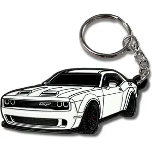 JOKG DODGE Challenger Keychain – Officially Licensed Dodge Accessories Key Chain for RT SRT Cool Toy Car Men Gift