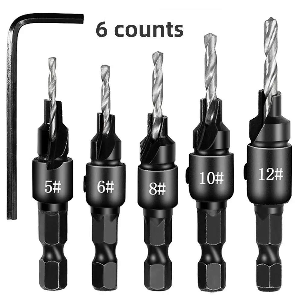 Woodworking Bit Set, 1/4 Inch Hex Shank Drill Bit Set, Professional Power Tool Accessories for Woodworking, DIY, Home Improvement, Spiral Drill Bit, Drill Bit Kit, Drill Bits Set