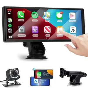 Portable Car Play Screen for Car Android Auto Screen, 10.26" IPS Car Stereo Wireless Car Play Screen, Voice Control, BT, FM, Mirror Link, GPS Navigation