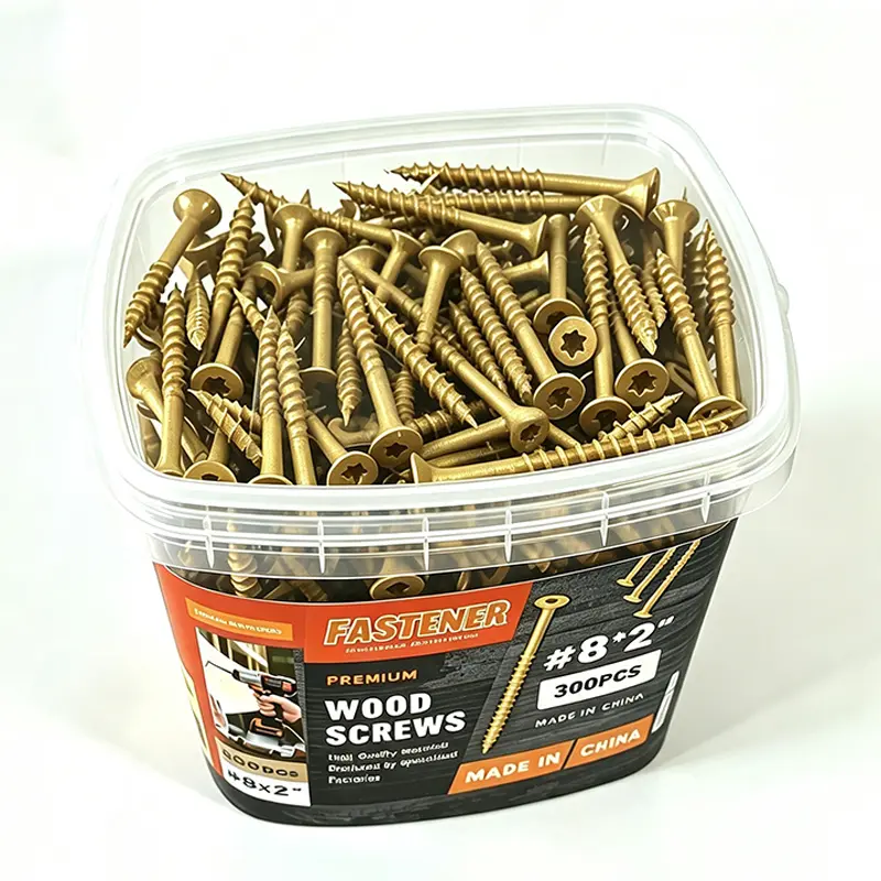 300Pcs #8x2" Carbon Steel Deck Screws, T25 Star Drive Self-Tapping Flat Head Countersunk Rust-Proof Exterior Fasteners with Fine Thread, Reinforced Shank, Sharp Point for Decking/Fence, DIY Projects