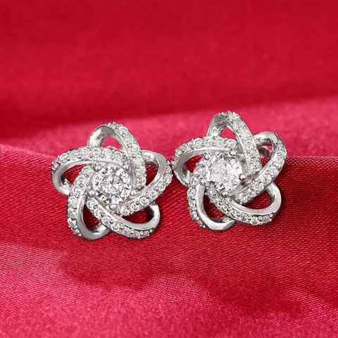 Elegant Artificial Zircon Decorated Earrings, Fashionable Jewelry for Women, Trendy All-match & Exquisite Jewelry for Birthday Gift, Classic Style Earrings, Artificial Zirconia Earrings, Sparkling Zirconia, Shining Earrings
